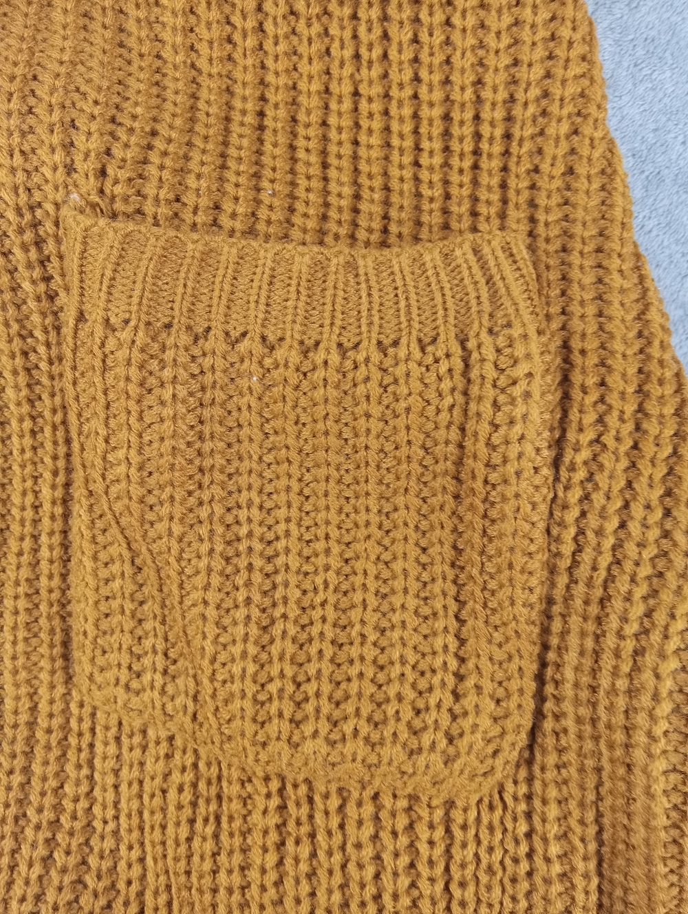 Olive & Oak Womens Petite Long Button-Front Knit Cardigan in Mustard Size PS - Picture 6 of 14
